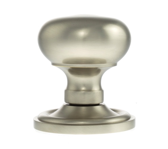 HARROGATE MUSHROOM MORTICE DOOR KNOB ON CONCEALED ROSE